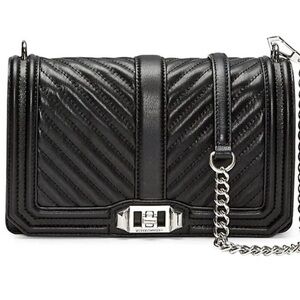 Rebecca Minkoff Black Quilted Love Crossbody Bag Small